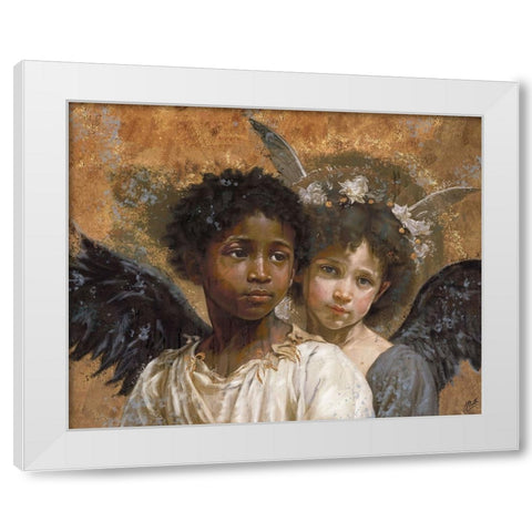 Little Angels VII White Modern Wood Framed Art Print by Wiley, Marta