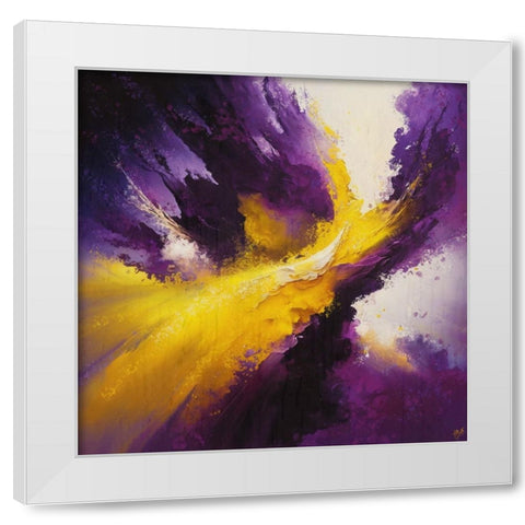 Abstract Yellow Purple White Modern Wood Framed Art Print by Wiley, Marta
