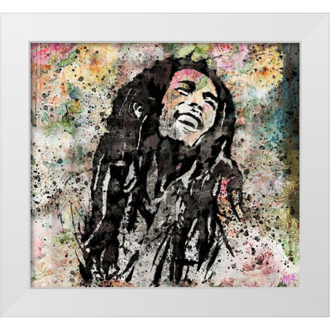 Bob Marley I White Modern Wood Framed Art Print by Wiley, Marta