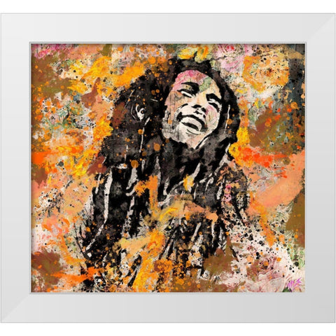 Bob Marley II White Modern Wood Framed Art Print by Wiley, Marta