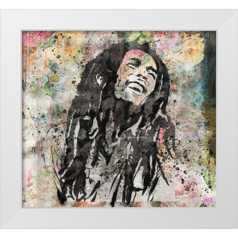 Bob Marley IIII White Modern Wood Framed Art Print by Wiley, Marta
