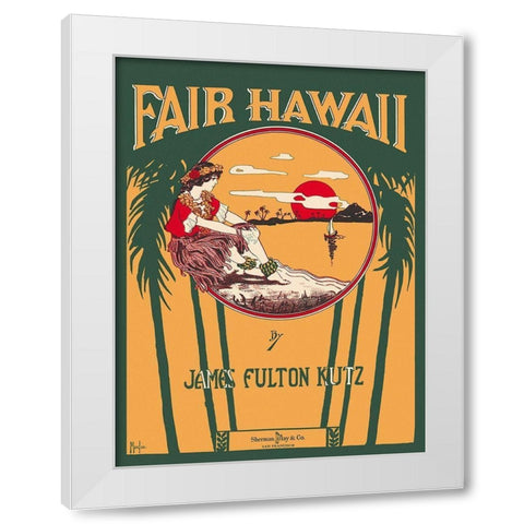Fair Hawaii White Modern Wood Framed Art Print by Morgan