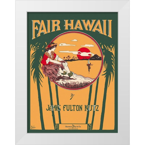 Fair Hawaii White Modern Wood Framed Art Print by Morgan