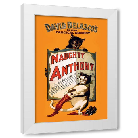 Naughty Anthony, 1899 White Modern Wood Framed Art Print by Strobridge