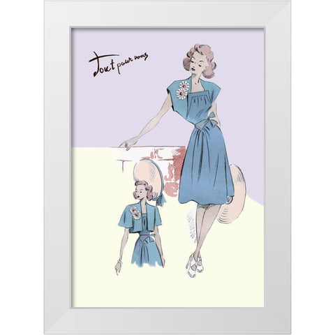 Spring Dress with Flowers, 1947 White Modern Wood Framed Art Print by Unknown