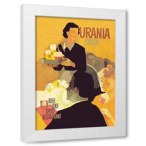Urania Bier und Speise Restaurant White Modern Wood Framed Art Print by Unknown