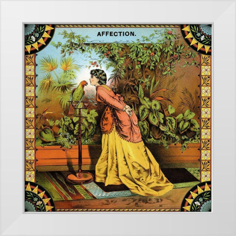 Affection White Modern Wood Framed Art Print by Unknown
