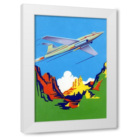Jet Broom Label White Modern Wood Framed Art Print by Unknown