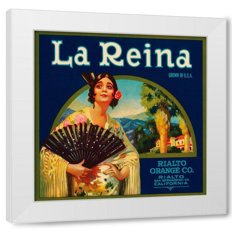 La Reina White Modern Wood Framed Art Print by Retrolabel