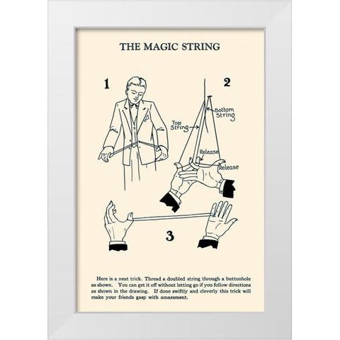 The Magic String White Modern Wood Framed Art Print by Retromagic