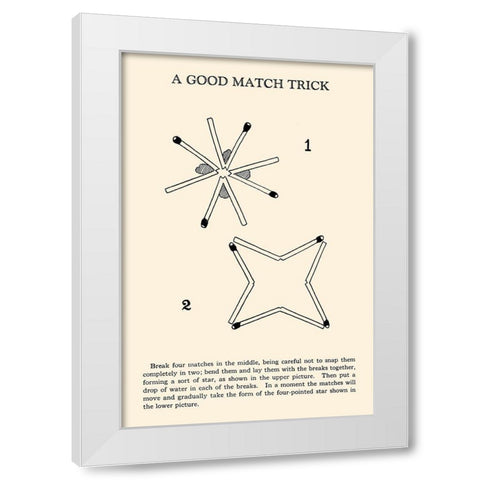 A Good Match Trick White Modern Wood Framed Art Print by Retromagic