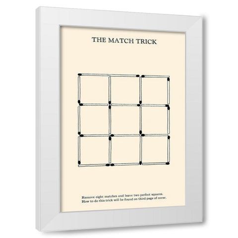 The Match Trick - Two Perfect Squares White Modern Wood Framed Art Print by Retromagic