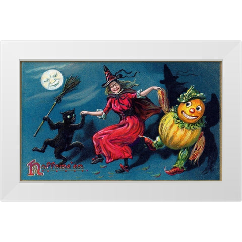 Halloween White Modern Wood Framed Art Print by Halloween