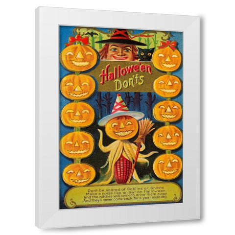 Halloween Donts White Modern Wood Framed Art Print by Halloween