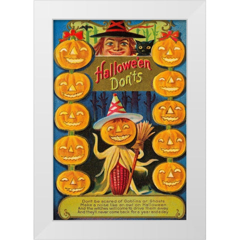 Halloween Donts White Modern Wood Framed Art Print by Halloween