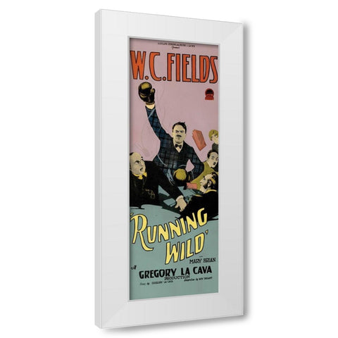 Movie Poster: W.C. Fields - Running Wild White Modern Wood Framed Art Print by Unknown 20th Century American Illustrator