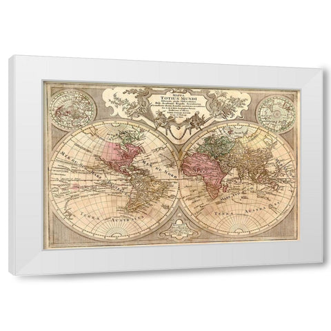 World Map Prepared for then French King White Modern Wood Framed Art Print by de Lisle, Guillaume