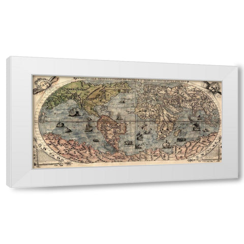 Universal Description of the Whole World White Modern Wood Framed Art Print by Forlani, Paolo