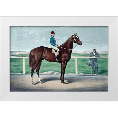 Ready for the signal White Modern Wood Framed Art Print by Currier and Ives