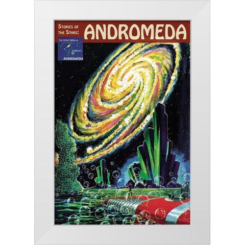 Retrosci-fi: Stories of the Stars... Andromeda White Modern Wood Framed Art Print by Paul, Frank R.