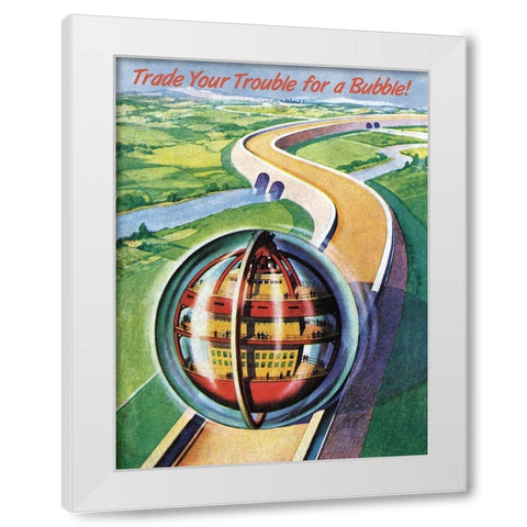 Pleasure Ball White Modern Wood Framed Art Print by Retrosci-fi