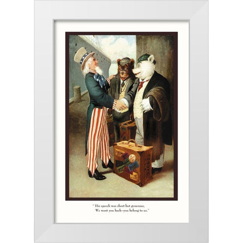Teddy Roosevelts Bears: You Belong to Us White Modern Wood Framed Art Print by Culver, R.K.