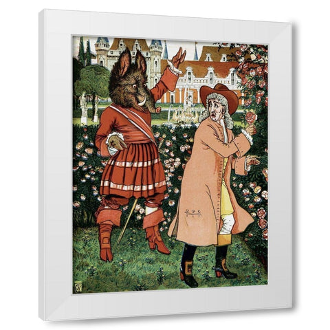 Beauty and the Beast - The Beast in Red White Modern Wood Framed Art Print by Crane, Walter