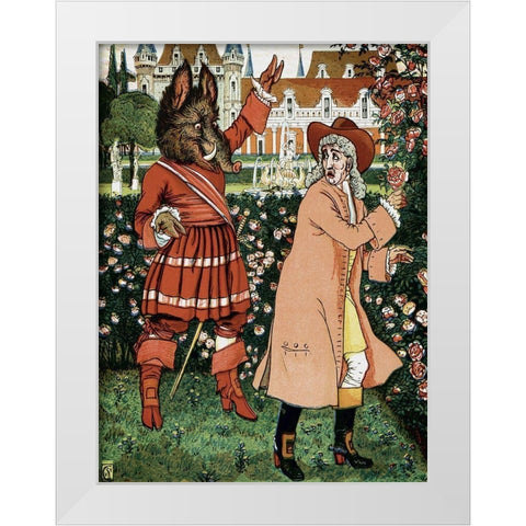 Beauty and the Beast - The Beast in Red White Modern Wood Framed Art Print by Crane, Walter