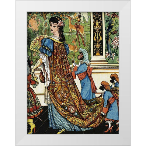 Beauty and the Beast - Beauty White Modern Wood Framed Art Print by Crane, Walter