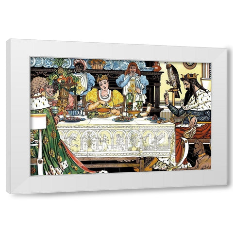 Frog Prince Title Page White Modern Wood Framed Art Print by Crane, Walter