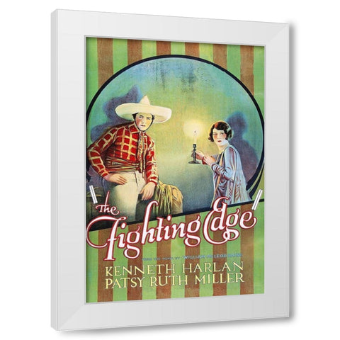 Vintage Westerns: Fighting Edge White Modern Wood Framed Art Print by Unknown