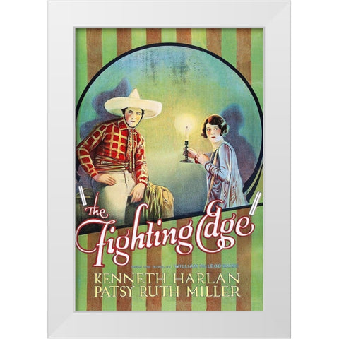 Vintage Westerns: Fighting Edge White Modern Wood Framed Art Print by Unknown