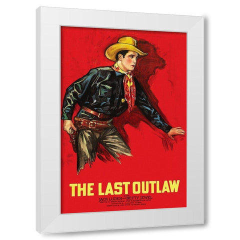 Vintage Westerns: Last Outlaw White Modern Wood Framed Art Print by Unknown
