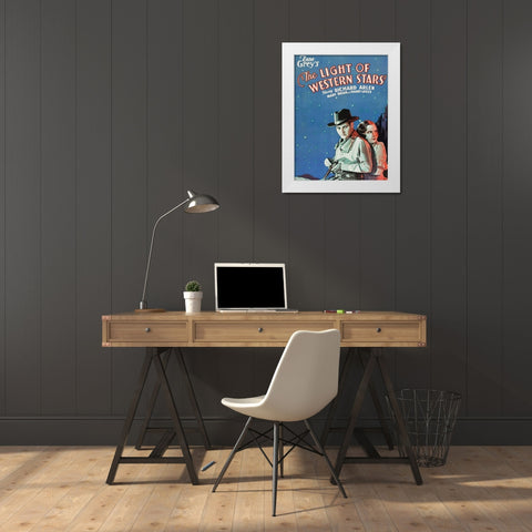 Vintage Westerns: Light of the Western Stars White Modern Wood Framed Art Print by Unknown