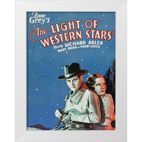 Vintage Westerns: Light of the Western Stars White Modern Wood Framed Art Print by Unknown