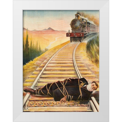 Vintage Westerns: Main de Fer White Modern Wood Framed Art Print by Unknown