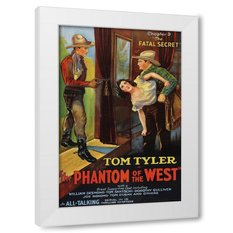 Vintage Westerns: Phantom of the West - Fatal Secret White Modern Wood Framed Art Print by Unknown