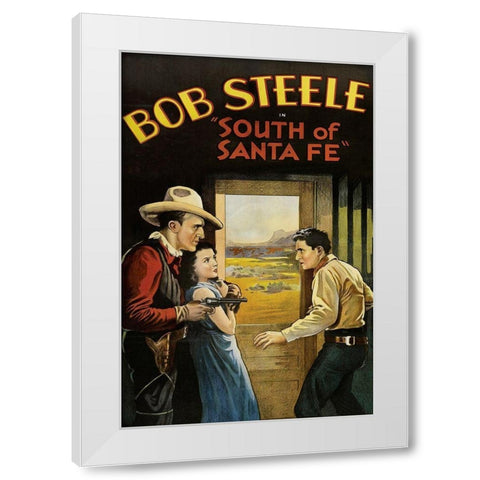 Vintage Westerns: South of Santa Fe White Modern Wood Framed Art Print by Unknown