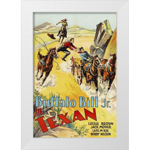Vintage Westerns: Texan White Modern Wood Framed Art Print by Unknown