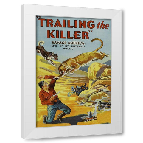 Vintage Westerns: Trailing the Killer White Modern Wood Framed Art Print by Unknown
