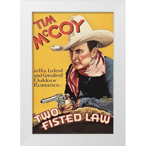 Vintage Westerns: Two Fisted Law White Modern Wood Framed Art Print by Unknown