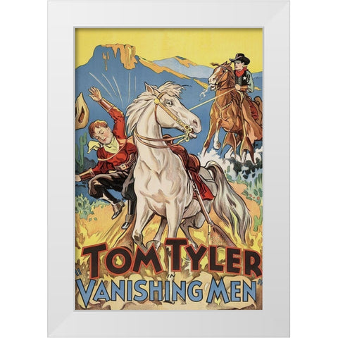 Vintage Westerns: Vanishing men White Modern Wood Framed Art Print by Unknown