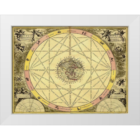 Maps of the Heavens: Typhus Aspec White Modern Wood Framed Art Print by Cellarius, Andreas