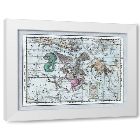 Maps of the Heavens: Aquila - Jupiters Eagle White Modern Wood Framed Art Print by Jamieson, Alexander