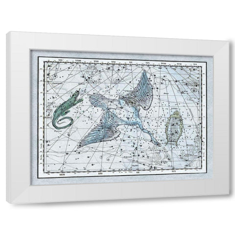 Maps of the Heavens: The Swan in the Milkyway White Modern Wood Framed Art Print by Jamieson, Alexander