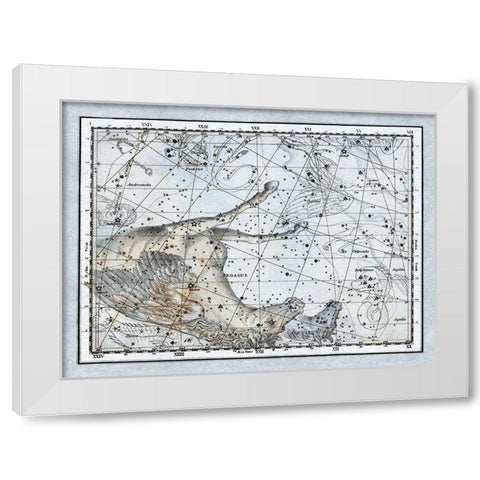 Maps of the Heavens: Pegasus the Horse White Modern Wood Framed Art Print by Jamieson, Alexander