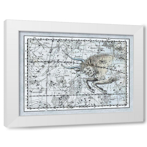 Maps of the Heavens: Taurus the Bull White Modern Wood Framed Art Print by Jamieson, Alexander