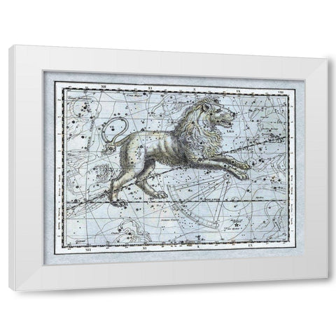Maps of the Heavens: Leo - The Nemean Lion White Modern Wood Framed Art Print by Jamieson, Alexander