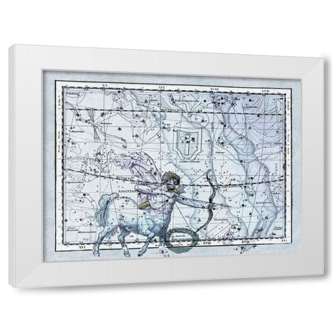 Maps of the Heavens: Sagittarius the Centaur White Modern Wood Framed Art Print by Jamieson, Alexander
