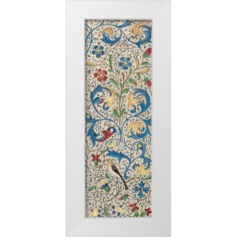 Border Detail - Vertical Panel - Adam and Eve Eating the Forbidden Fruit White Modern Wood Framed Art Print by Vrelant, Wilem